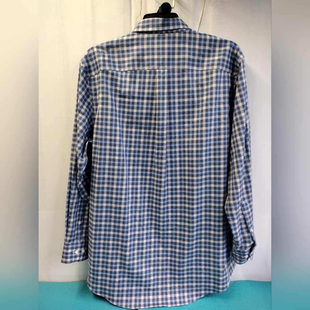 Kirkland Signature Men's Long Sleeve Plaid Button Up Shirt Blue - Size XL - Picture 3 of 6